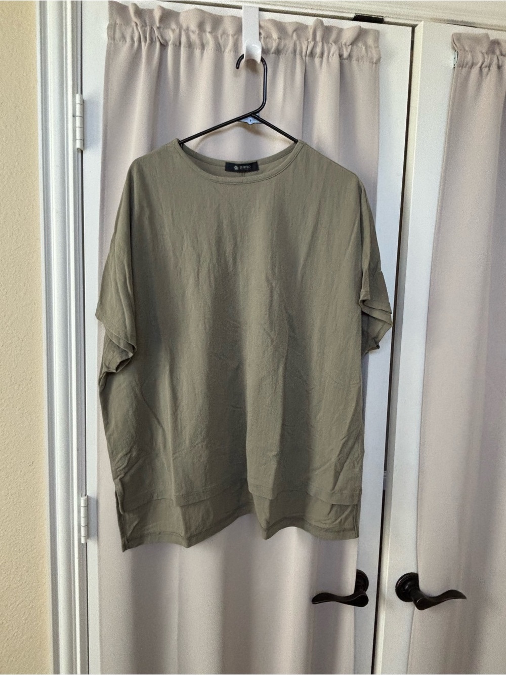 Nano Universe Relaxed Fit Olive Short Sleeve Shirt
